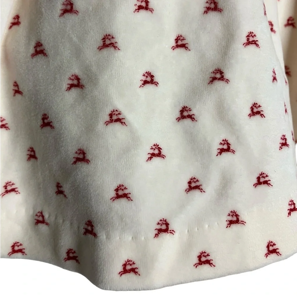 Ralph Lauren Baby Girl Velour Christmas Dress 3MO Reindeer Holiday Cream Red